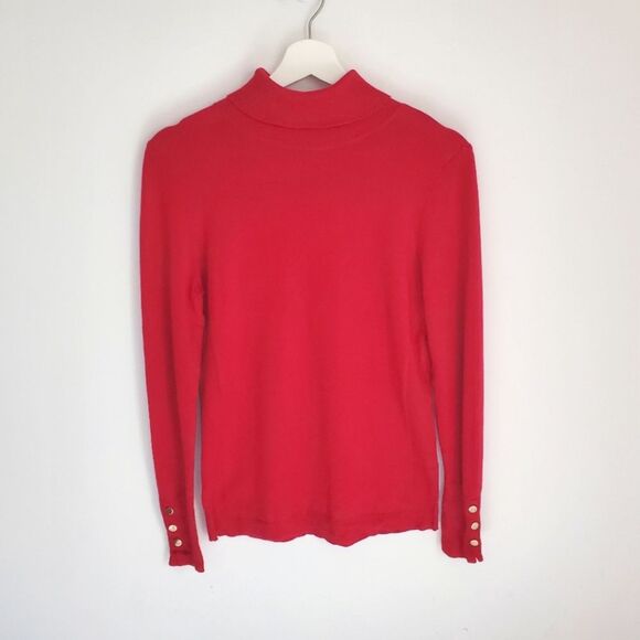 JM Collection Red Sweater with Gold Buttons PS - Picture 1 of 3